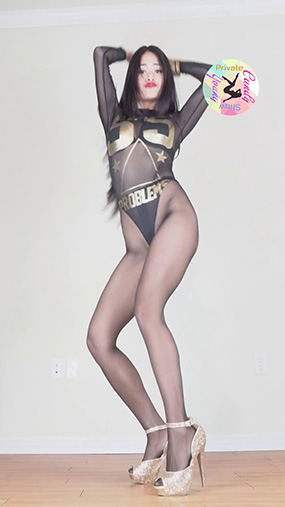 Candy Young Private ShowBlack And Gold See through Outfit Mobile Front 12 1
